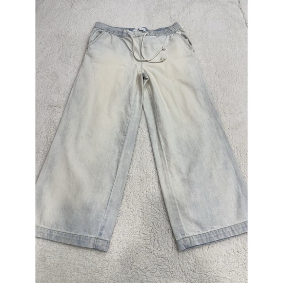 KanCan Annalise Mid Rise Wide Leg Pants 9/28 100% Cotton Cropped Light Wash - Picture 3 of 11